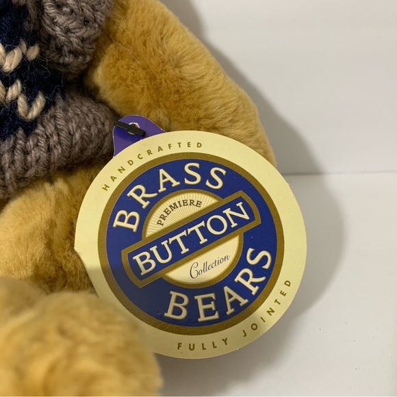 Vintage Handcrafted 1996 Brass Button “Sherwood” Bear Fully Jointed - Picture 8 of 9